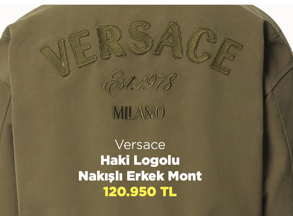 Versace - Haki Logolu Nakışlı Erkek Mont - 120.950 TL